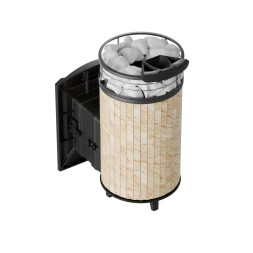 Печь банная «Атмосфера L» Окаменевшее дерево ламель+сетка