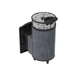 Печь банная «Атмосфера L» Серый велюр ламель+сетка с тоннелем